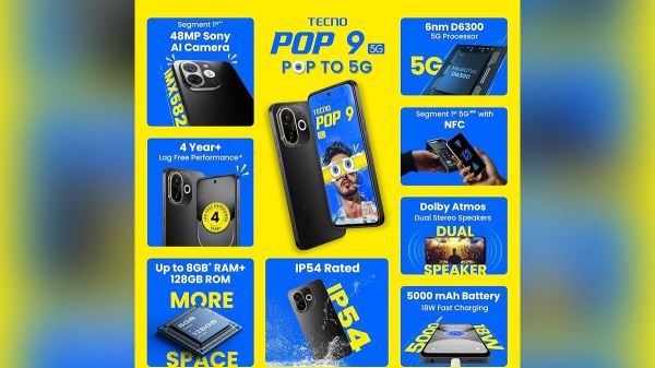 Анонсирован ультрабюджетный смартфон Tecno Pop 9 5G